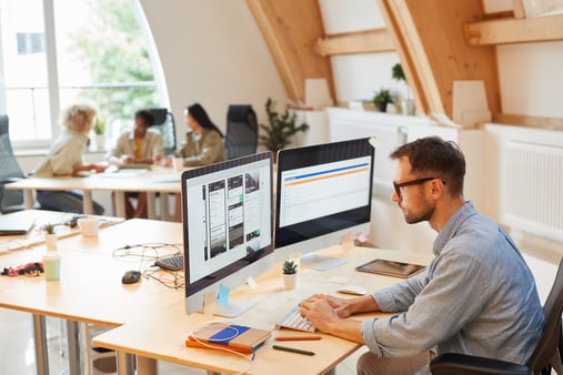 Man working at computer  