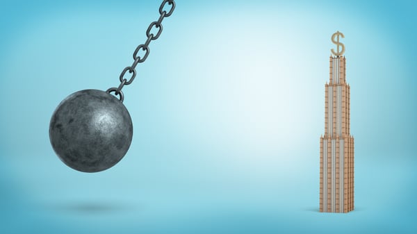  A wrecking ball headed toward a business