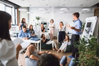 A team working together to build a business model