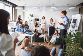 A team working together to build a business model