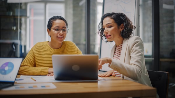 Two people having a workplace conversation