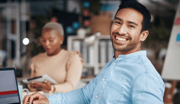 Smiling happy confident businessman