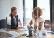Person meeting with client