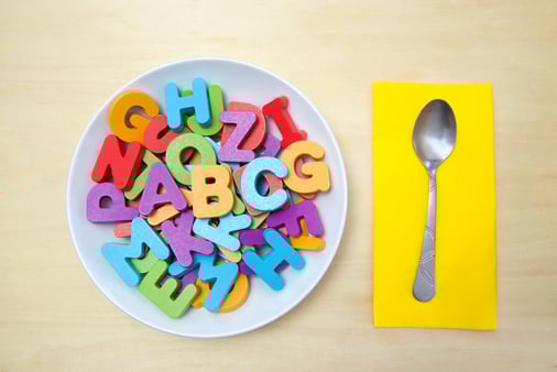 A soup bowl full of letters 
