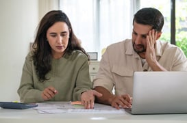 A couple who are worried about their bills