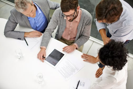 A team having a meeting