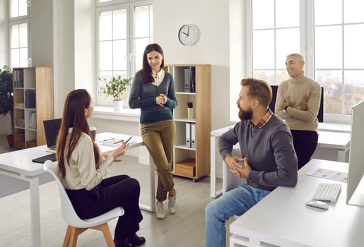 Team members at a business meeting 