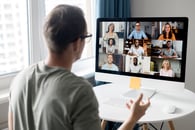 Person attending a webinar