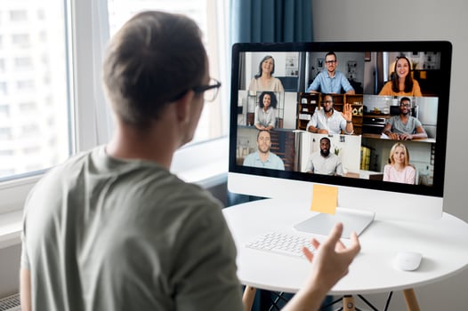 Person attending a webinar