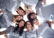 Volunteers standing in a group 