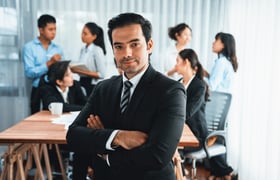 Confident salesperson ready to take on the world