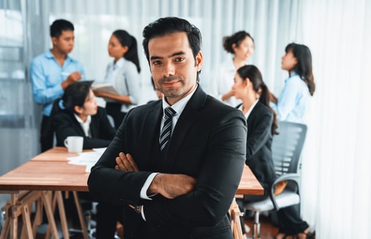 Confident salesperson ready to take on the world