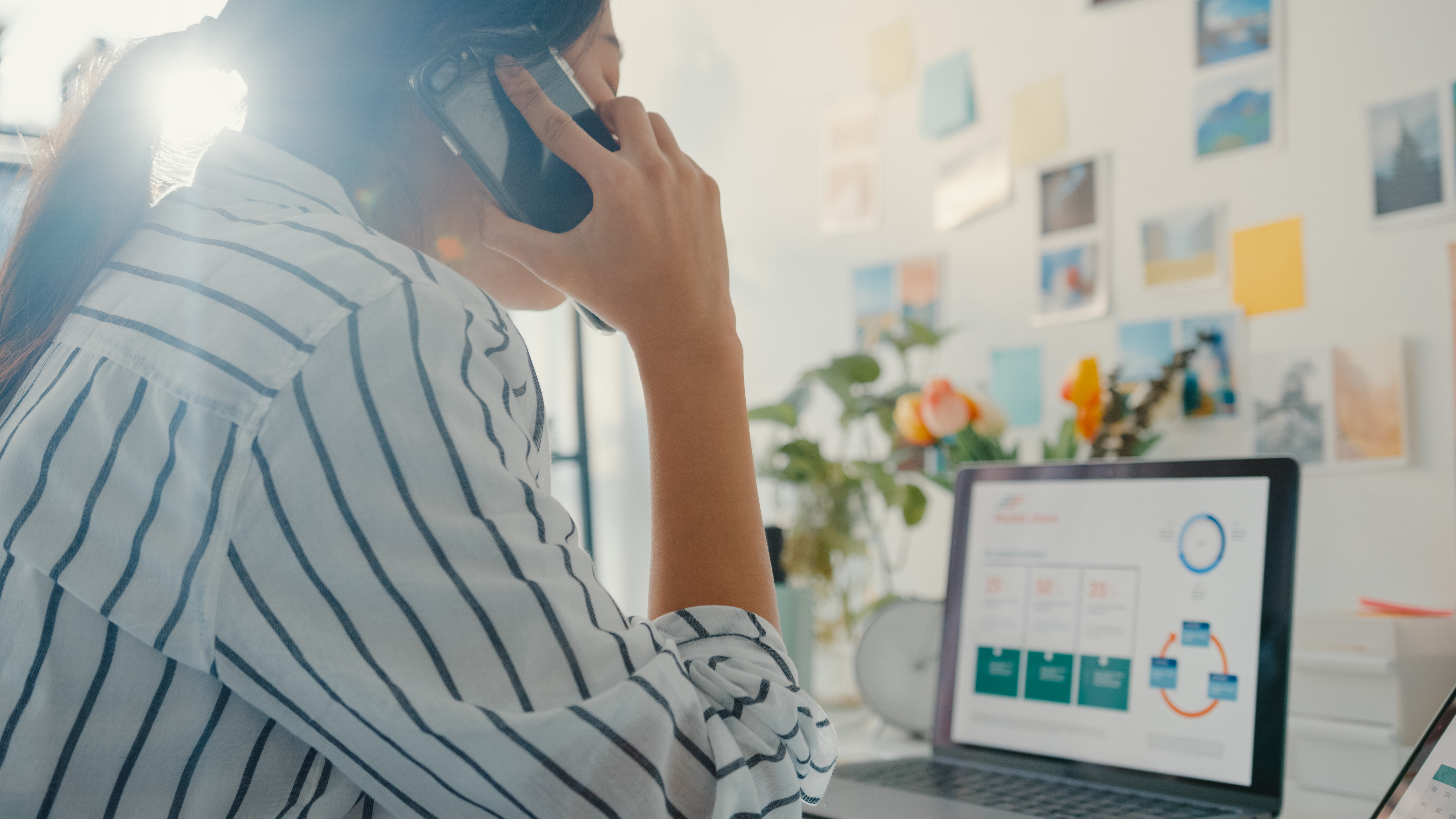 Young business lady on phone